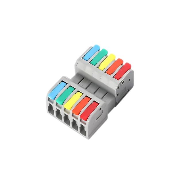 【青禾坊】對接式5進5出-D55C 接頭-20入 接線端子 快接端子 電火布 絕緣膠帶 配線 