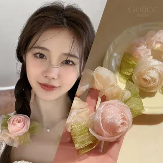 【Gulicc】髮圈 玫瑰花(新年 情人節 生日 髮飾 頭飾 大腸圈 髮夾 禮物)