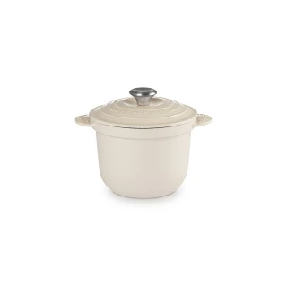 【Le Creuset】萬用窈窕鑄鐵鍋 18(杏仁奶茶- 鋼頭-內鍋黑)