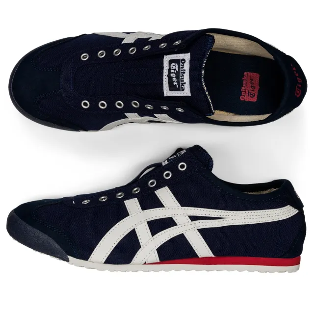 【Onitsuka Tiger】鬼塚虎 官方旗艦店 MEXICO 66 SLIP-ON 休閒鞋 藍底白邊(1183A360-401)