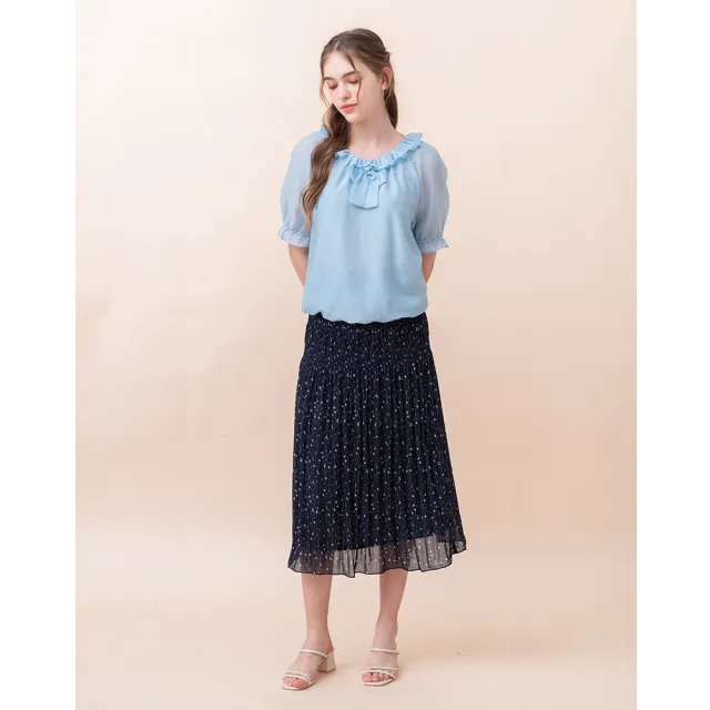 【perng yuh 芃諭名品】花甜朵朵 印花雪紡 壓褶裙(2024 AW Collection|3C秋冬新品上市)