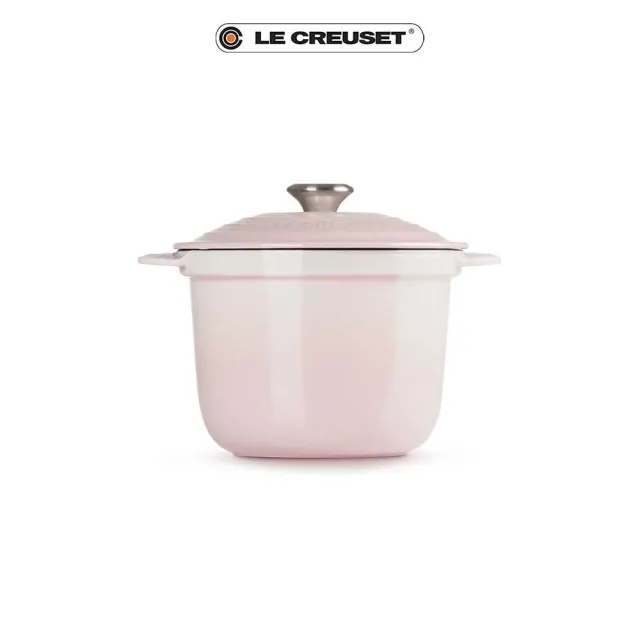 【Le Creuset】萬用窈窕鑄鐵鍋 20(貝殼粉-鋼頭-內鍋黑)