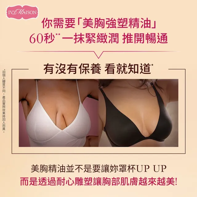 【IVY MAISON】完美女神自信美胸粉嫩組(美白粉嫩乳暈霜x1+美胸霜x1+美胸精油x1)