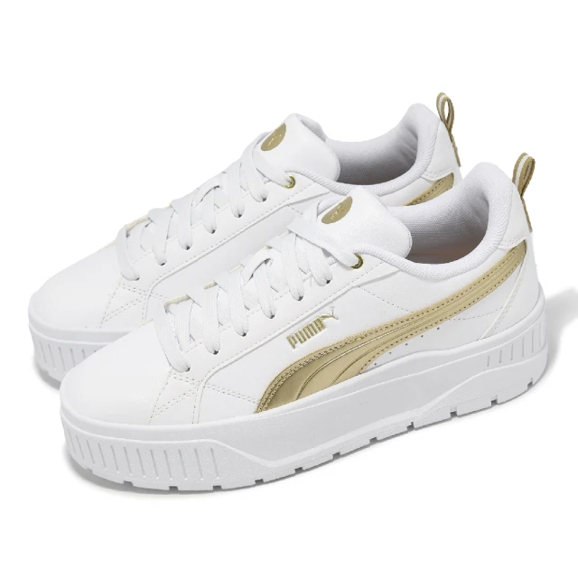 PUMA 休閒鞋 Karmen II Metallic Dream 女鞋 白 金 厚底 增高 小白鞋(398892-01)