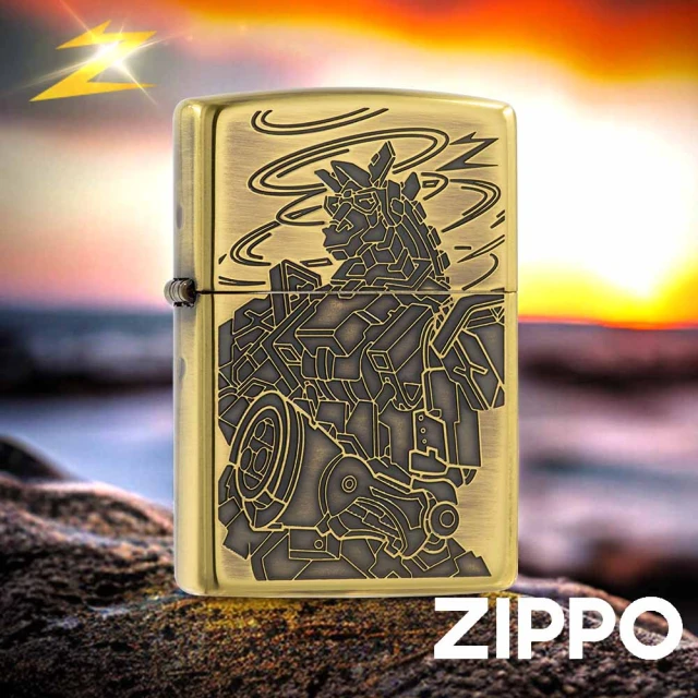 Zippo 日系~龍虎圖案設計-五面連續蝕刻加工(銀燻黑鏡面