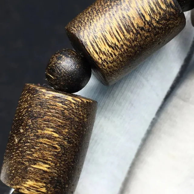 【桃花源創意工坊】西馬虎皮紋樹心油樹頭料老沉香1.4-1.9(手鍊)