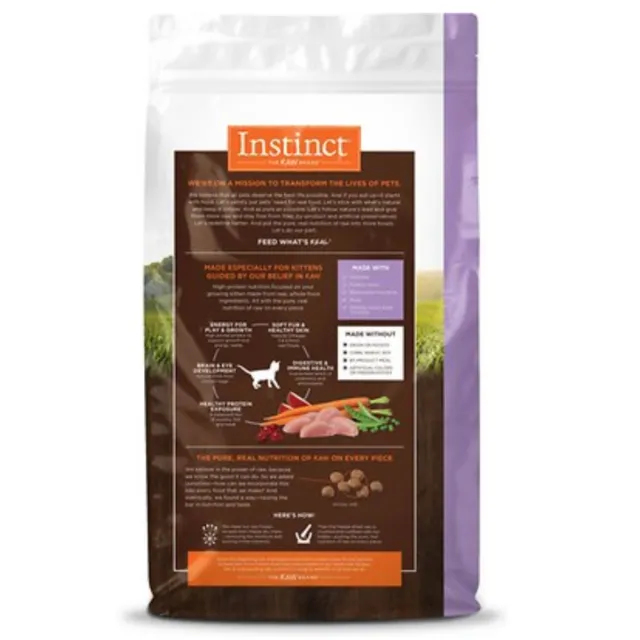 【Instinct 原點】雞肉無穀幼貓配方4.5lb(WDJ 貓飼料 無穀飼料 不含麩質 肉含量高)