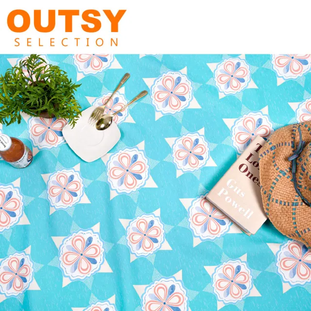 【OUTSY】Eco-reborn環保再生台灣製花色輕量野餐墊(多色可選)