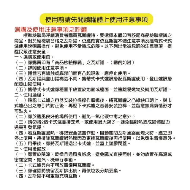 【卡旺】卡旺G022卡式瓦斯罐48入(瓦斯罐、釋壓防護)