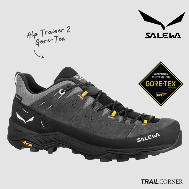 SALEWA ALP TRAINER 2 GORE-TEX 低筒防水登山健行鞋 男 黑瑪瑙/黑(登山鞋 多功能運動鞋)