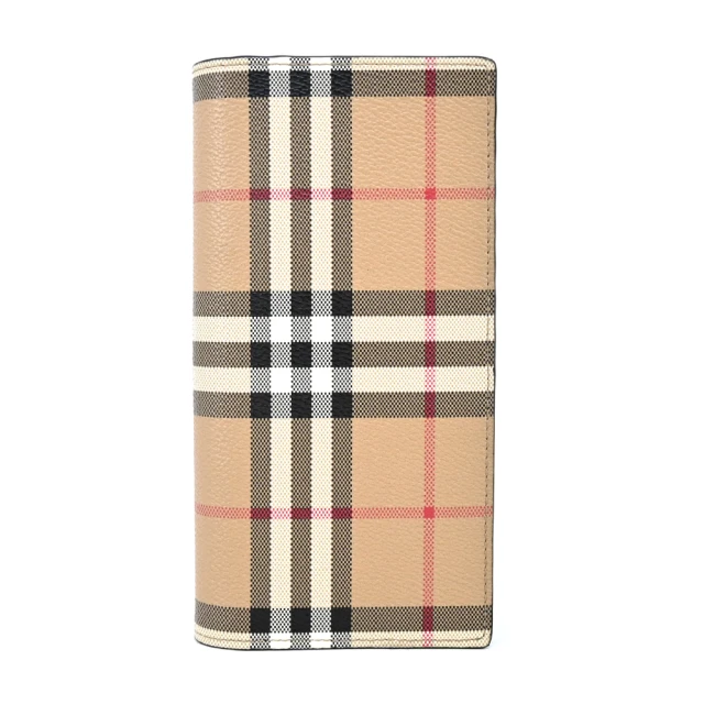 BURBERRY 巴寶莉 Vintage check 經典格紋對開長夾(卡其)