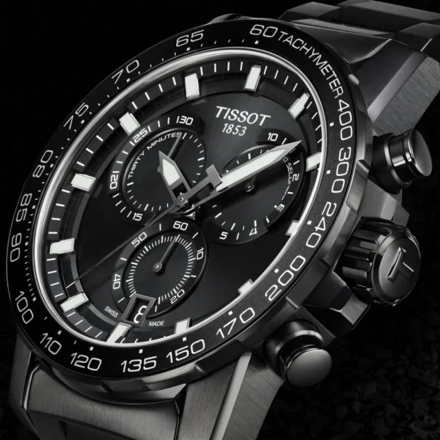 【TISSOT 天梭 官方授權】SUPERSPORT CHRONO 三眼計時石英腕錶 禮物推薦 送禮首選(T1256173305100)