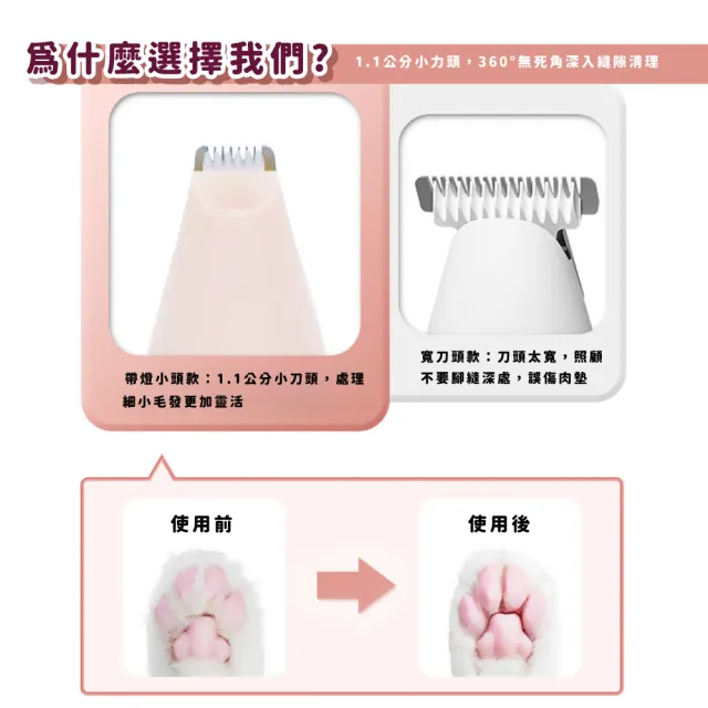 【寵愛一生】LED寵物剃毛器(寵物電剪 寵物剃腳毛器 帶LED燈剃毛器 電動剪毛器 寵修腳掌器 貓狗剃毛)