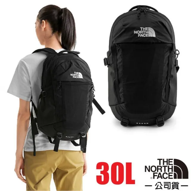 【The North Face】RECON 抗撕裂多功能耐磨減震減壓後背包30L(52SH-4HF 摩登黑 N)