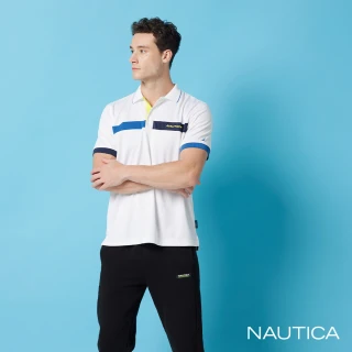 【NAUTICA】男裝 吸濕排汗機能短袖POLO衫(白色)