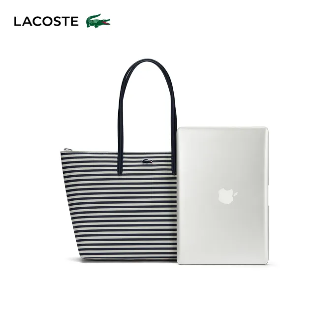 【LACOSTE】包款-L.12.12 概念條紋托特包(雙11限定 1111 條紋海洋藍)