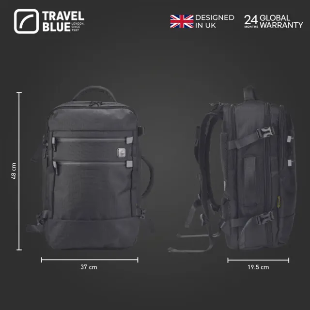 【Travelblue 藍旅】雙11 Travel Blue 藍旅TB3090 JOURNEY-black 旅行款背包-黑(車麗屋)