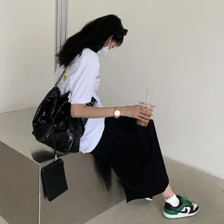 【LEESA】雙11 鏈條包包\手提包\托特包\包包女\腋下包\軟皮包包\子母包\名牌包包\大容量
