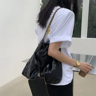【LEESA】雙11 鏈條包包\手提包\托特包\包包女\腋下包\軟皮包包\子母包\名牌包包\大容量