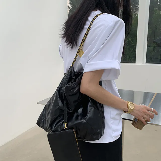 【LEESA】雙11 鏈條包包\手提包\托特包\包包女\腋下包\軟皮包包\子母包\名牌包包\大容量