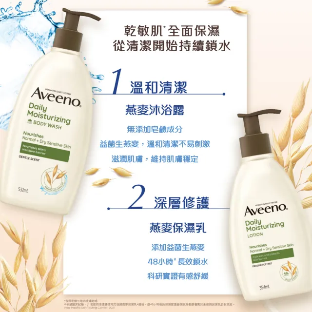 【Aveeno 艾惟諾】燕麥保濕乳354ml(身體乳/保濕乳液)