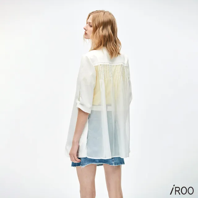 【iROO】剪接雪紡外套