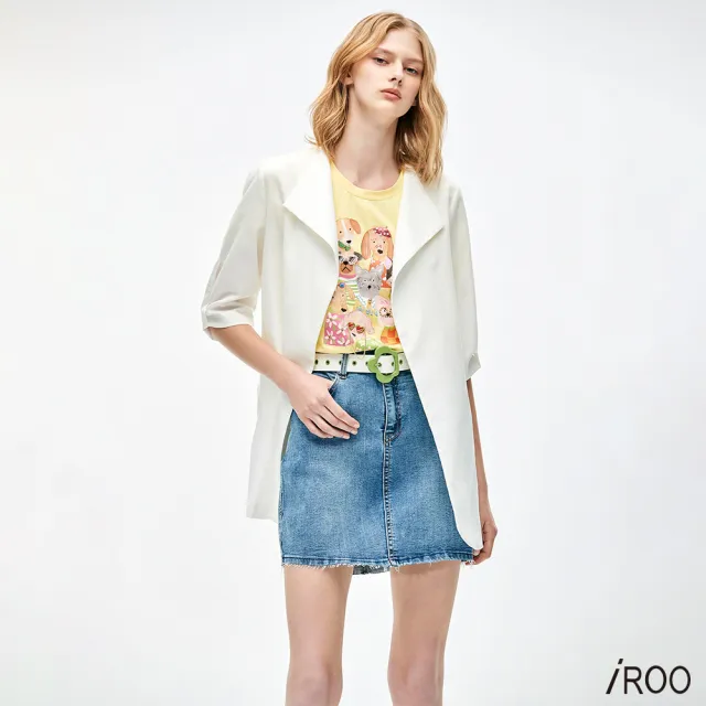 【iROO】剪接雪紡外套