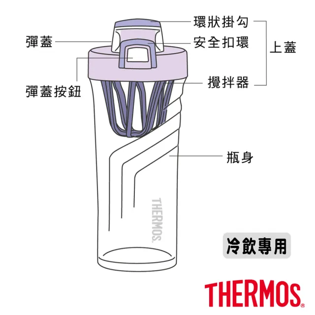 【THERMOS膳魔師】彈蓋搖搖杯710ml(TP4086)