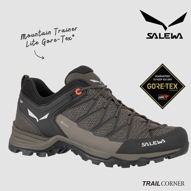 SALEWA MOUNTAIN TRAINER LITE GORE-TEX 防水登山健行鞋 男 胡桃木/橙(低筒登山鞋 防水運動鞋)