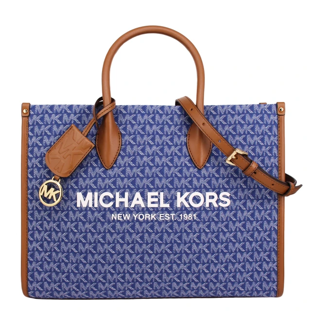 Michael Kors MIRELLA系列單寧材質 手提/斜背 托特包(牛仔藍/中)