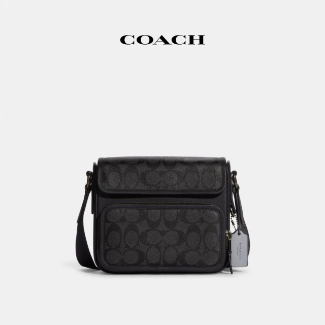 COACH蔻馳官方直營 SULLIVAN經典Logo斜背手袋-青銅色硬體黑色炭黑色(C9870)