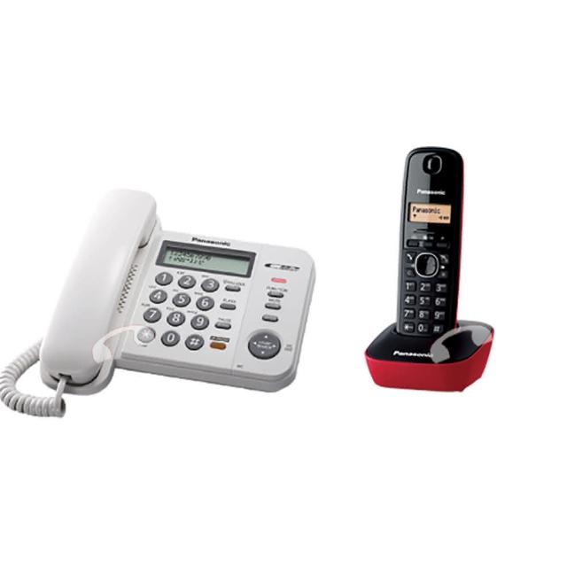 【Panasonic 國際牌】經典有線+無線來電顯示電話組(KX-TS580 + KX-TG1611)
