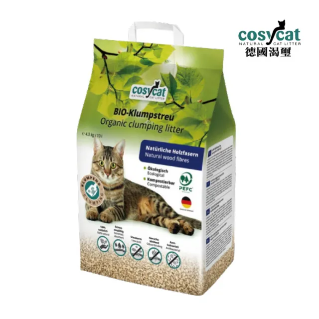 【德國渴璽COSYCAT】環保凝結木屑砂 4.3kg/10L(貓砂)