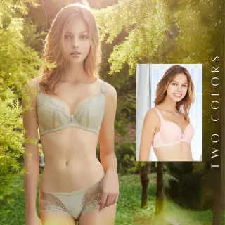 【Lady】PROMOTIONS ! 香榭華爾滋系列 蕾絲/無痕/美背/包覆/無鋼圈內衣 圓舞綠＋香榭橙(2件組)