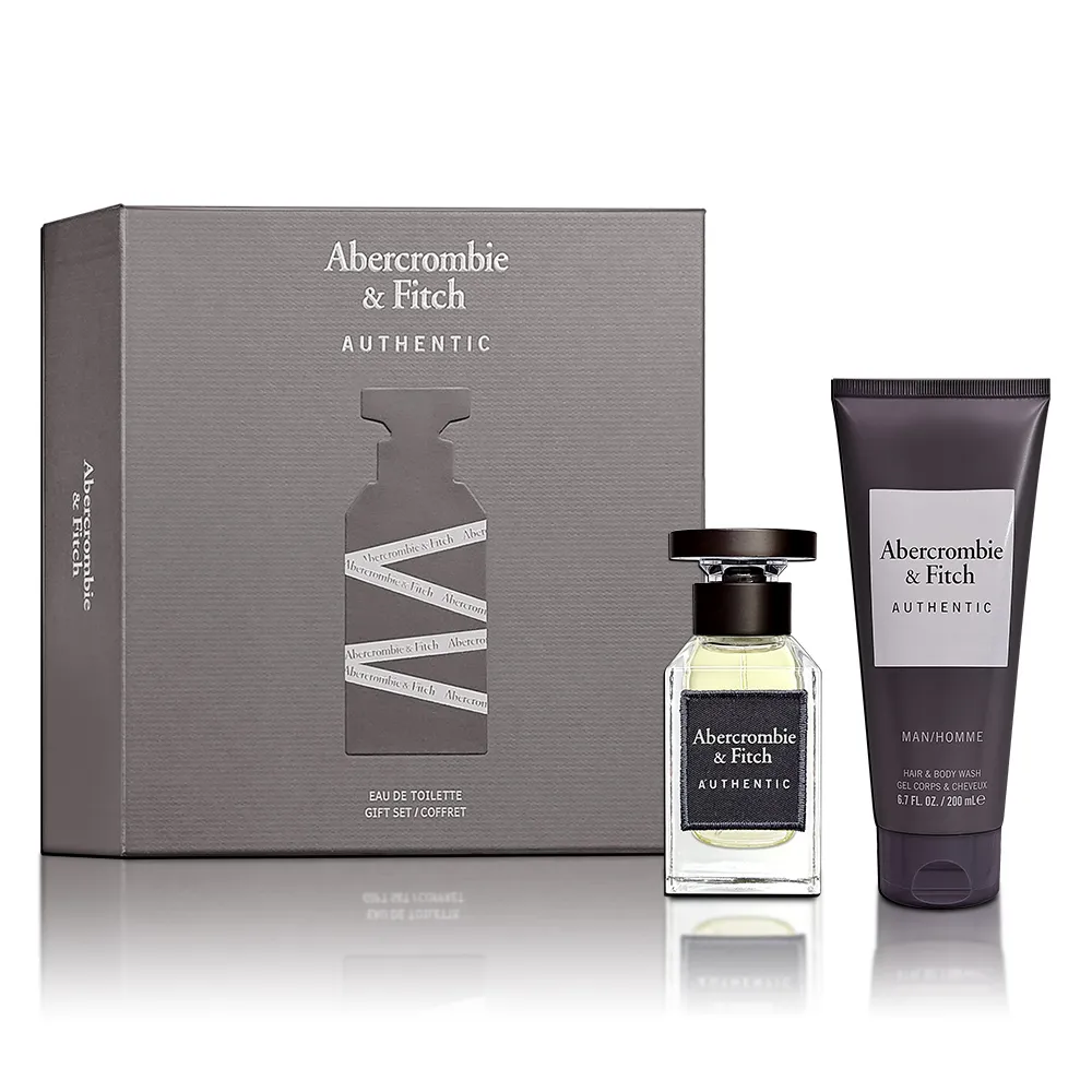 【Abercrombie & Fitch】A&F 真我男性淡香水 50ml禮盒(淡香水50ML+洗髮身體沐浴乳200ML 專櫃公司貨)