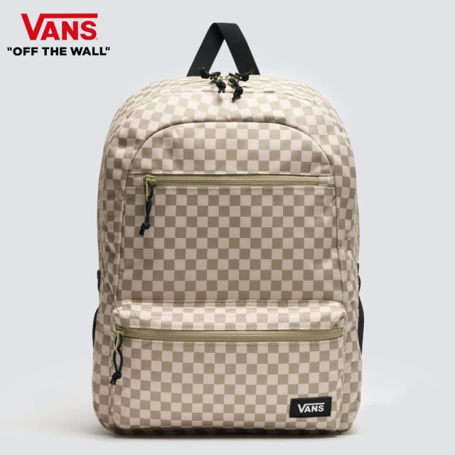 VANS 官方旗艦 Back To School 男女款卡其色棋盤格後背包