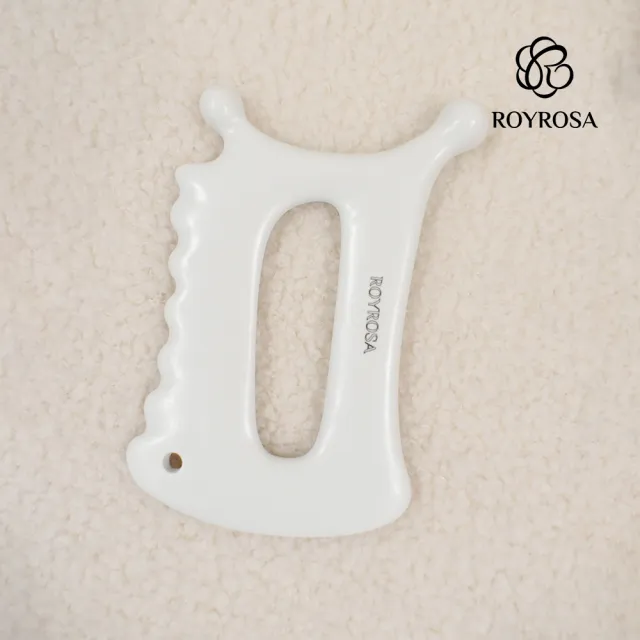 【ROYROSA】韓國純手工製 第二代魔手陶瓷刮痧板一入 83g(撥經 臉部按摩 擬真手感 養生按摩)