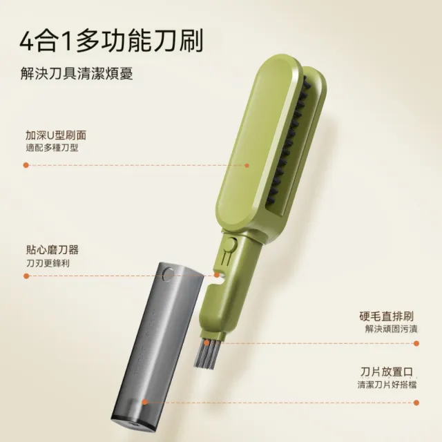 【Dagebeno荷生活】護手設計餐廚工具清潔刷 雙刷頭附磨刀器長手柄清洗刷(2入)