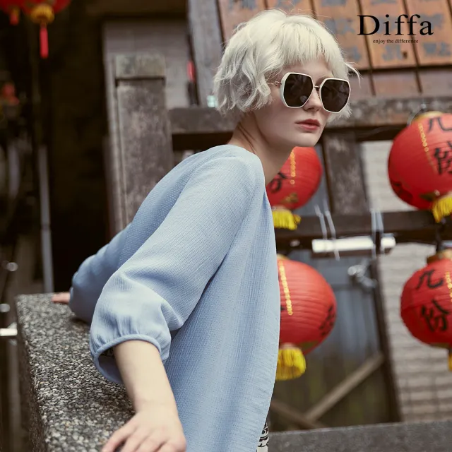 【Diffa】立體泡泡面感拉鍊式外套-女