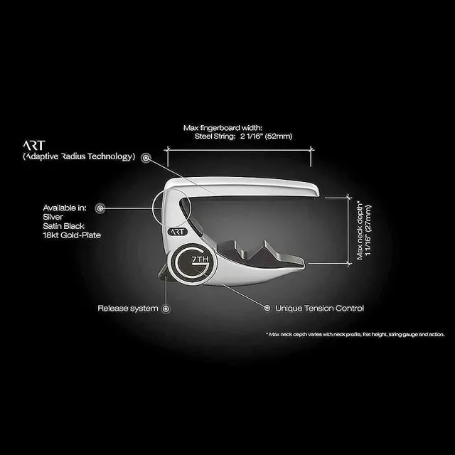 【G7th】Performance 3｜古典吉他專用移調夾｜極光銀｜ART適徑技術(快速油壓式、終身保固)