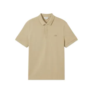 【LACOSTE】男裝-經典巴黎商務短袖Polo衫(卡其色)