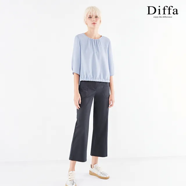 【Diffa】美型貼袋設計直筒長褲-女