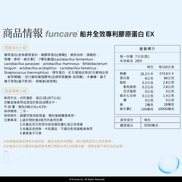 【funcare 船井生醫】全效專利膠原蛋白EX 6入(共168日份)