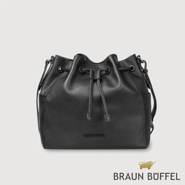 BRAUN BUFFEL 德國小金牛 台灣總代理 妮娜 大水桶包-黑色(BF814-32-BK)