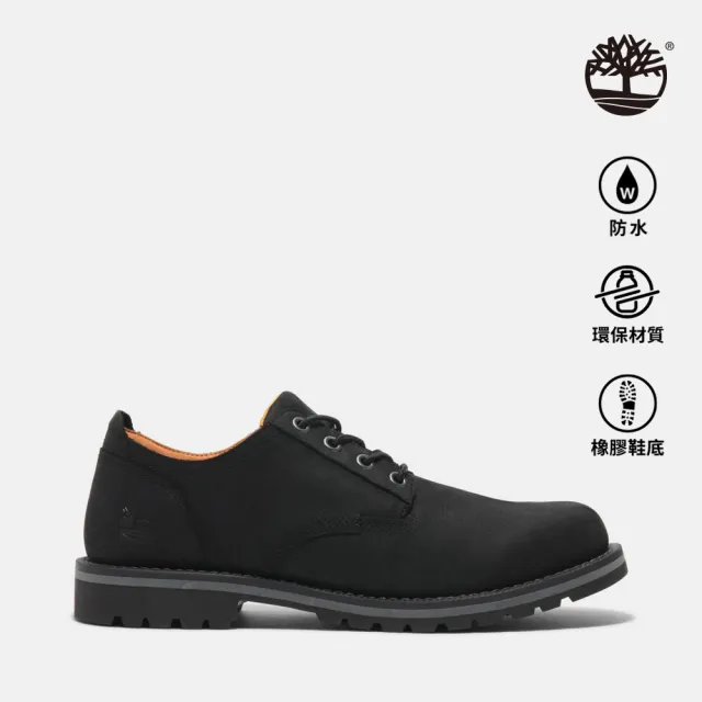 【Timberland】男款黑色皮革防水休閒鞋(A699PW05)