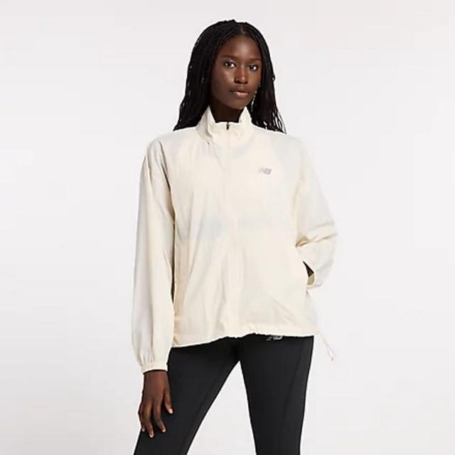 【NEW BALANCE】 NB 可收納防風外套 風衣外套 防風科技 女款 白色 WJ41553LIN-F 