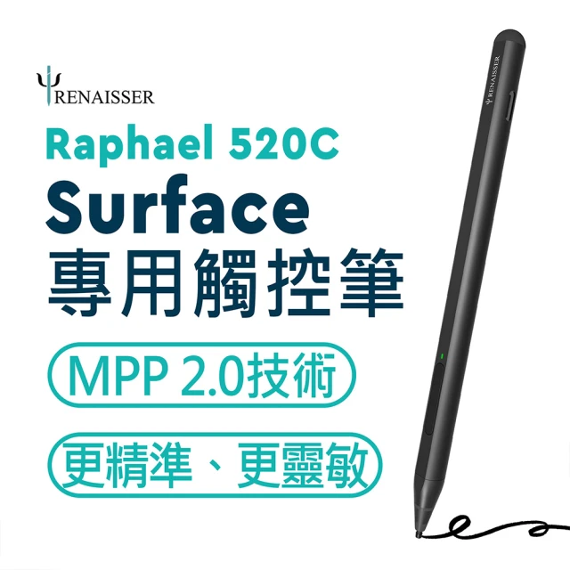 瑞納瑟RENAISSER 微軟Surface專用觸控筆 台灣製造(4096壓感 傾斜功能 觸控筆專家)