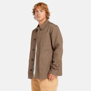 【Timberland 官方旗艦】男款咖啡色帆布工裝外套(A2PB1BK0)