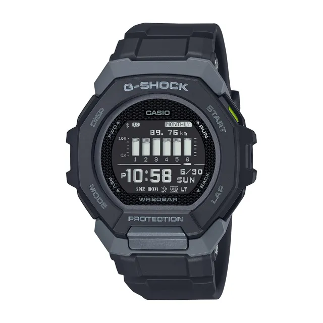 【CASIO 卡西歐】G-SHOCK 自然色調  跑步訓練 時尚黑 舒適運動手錶(GBD-300-1)