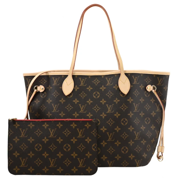 Louis Vuitton 路易威登 LV M46987 NEVERFULL MM 經典花紋子母束口造型托特包購物包(現貨)